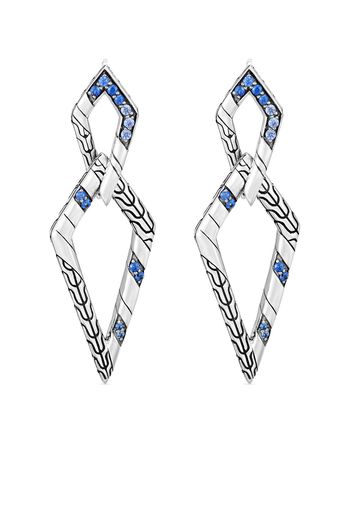 John Hardy silver Lahar interlink sapphire drop earrings - Argento