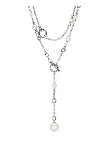 John Hardy silver Classic Chain sautoir pearl necklace - Argento