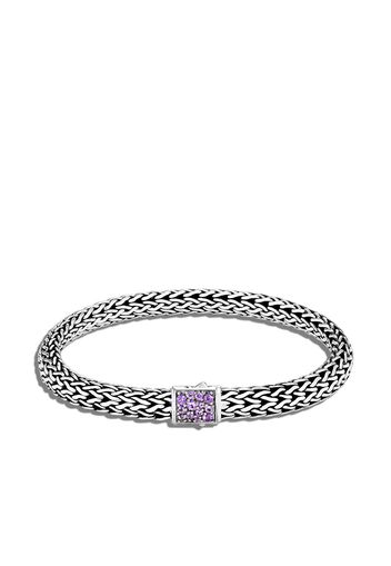 John Hardy "Bracciale a catena in argento sterling, zaffiro e ametista "