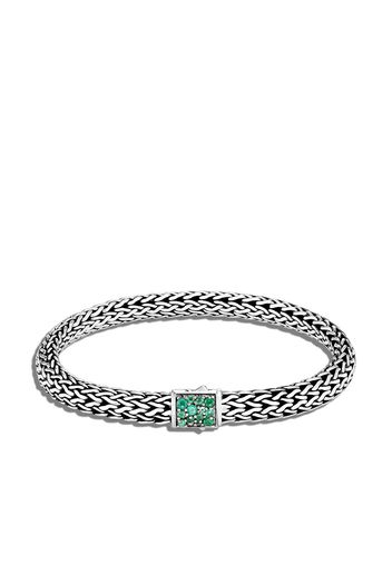 John Hardy "Bracciale Classic Chain in argento sterling, zaffiro e smeraldo"