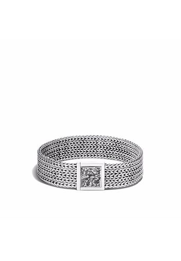 John Hardy silver Classic Chain reticulated pusher clasp bracelet - Argento