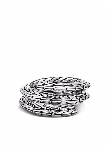 John Hardy silver Classic Chain Tiga double coil ring - Argento