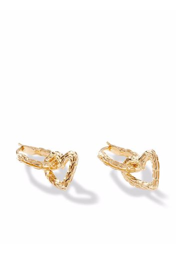 John Hardy 14kt yellow gold Classic Chain Manah Heart drop earrings - Oro