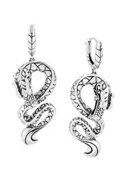 John Hardy Legends Naga sapphire drop earrings - Argento