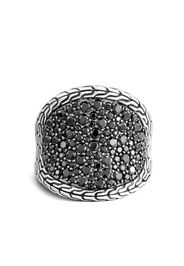 John Hardy silver Classic Chain sapphire and spinel saddle ring - Argento