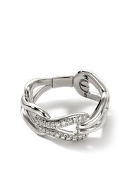 John Hardy Surf Pavé Link ring - Argento