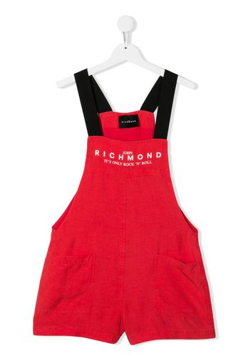 TEEN logo-print dungarees