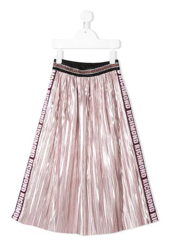 side logo pleated skirt