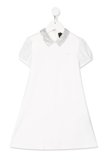 crystal collar T-shirt dress