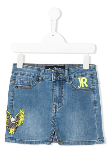 eagle patch denim skirt