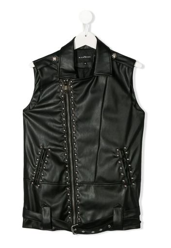 faux leather gilet