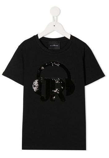 sequinned headphones cotton T-shirt