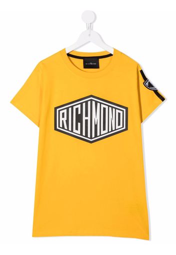 John Richmond Junior TEEN logo-print T-shirt - Giallo