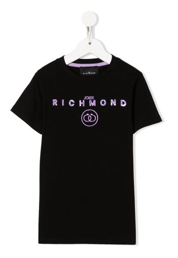 John Richmond Junior logo-embroidered cotton T-shirt - Nero