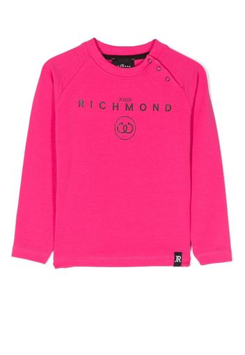 John Richmond Junior T-shirt a maniche lunghe con stampa - Rosa