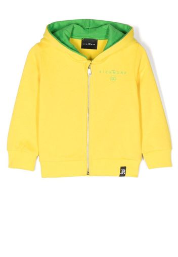 John Richmond Junior logo-print zip-up hoodie - Giallo