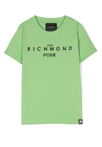 John Richmond Junior TEEN logo-print cotton T-Shirt - Verde