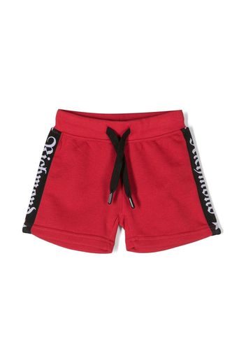 John Richmond Junior logo-stripe cotton shorts - Rosso