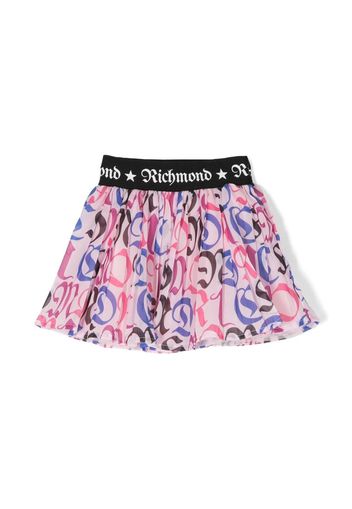 John Richmond Junior logo-print waistband skirt - Rosa