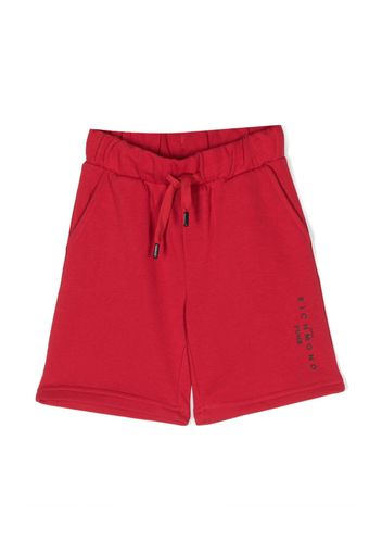 John Richmond Junior Punk logo-print track shorts - Rosso