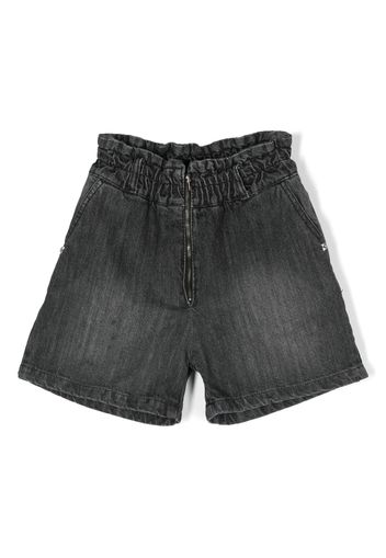 John Richmond Junior paperbag-waist denim shorts - Grigio