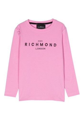 John Richmond Junior Surne logo-embroidery sweatshirt - Rosa