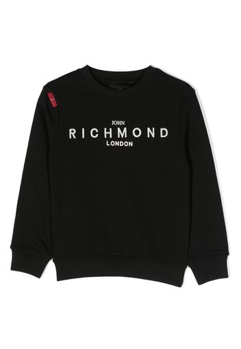 John Richmond Junior logo-embroidered long-sleeve sweatshirt - Nero