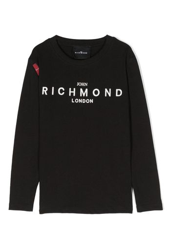 John Richmond Junior Rikigi embroidered-logo T-Shirt - Nero