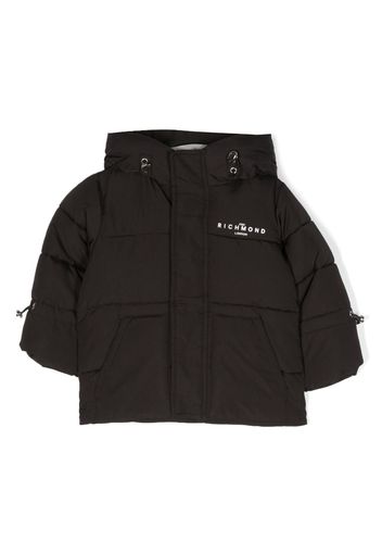 John Richmond Junior logo-print padded jacket - Nero