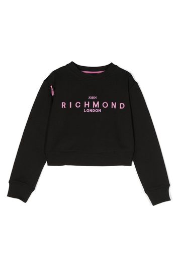 John Richmond Junior logo-embroidered jersey sweatshirt - Nero
