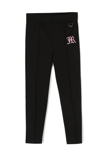 John Richmond Junior logo-embroidered leggings - Nero