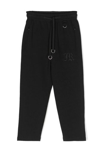 John Richmond Junior logo-embroidered drawstring track pants - Nero