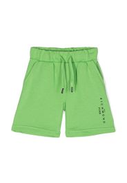 John Richmond Junior logo-print drawstring track shorts - Verde