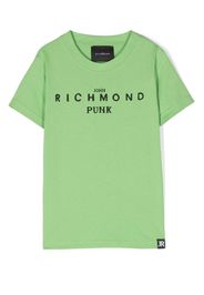 John Richmond Junior TEEN logo-print cotton T-Shirt - Verde