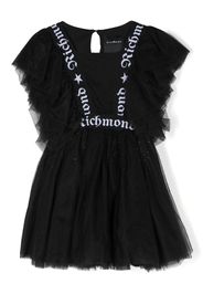 John Richmond Junior logo-print sleeveless dress - Nero