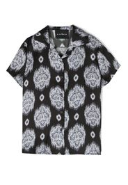 John Richmond Junior crest-print camp-collar shirt - Nero