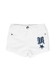 John Richmond Junior embroidered-logo detail shorts - Bianco