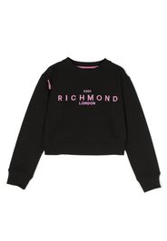 John Richmond Junior logo-embroidered jersey sweatshirt - Nero