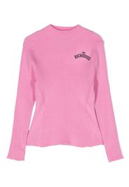 John Richmond Junior logo-embroidered ribbed-knit jumper - Rosa