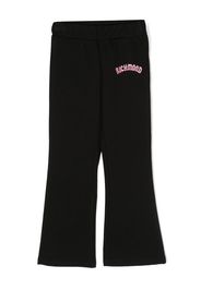 John Richmond Junior logo-embroidered flared trousers - Nero