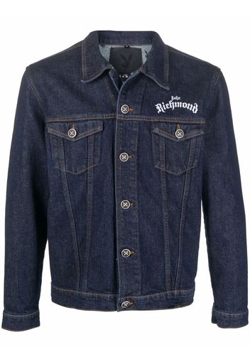 John Richmond Playboy-print denim jacket - Blu