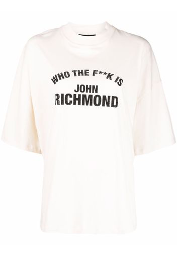 John Richmond logo-print cotton T-shirt - Toni neutri