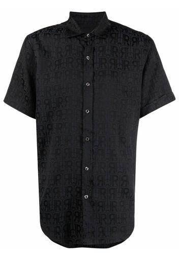 John Richmond monogram-print short-sleeved shirt - Nero