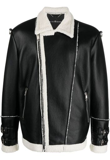 John Richmond faux-shearling-trim jacket - Nero