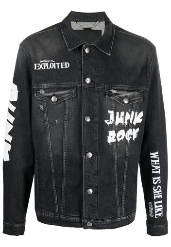 John Richmond Punk Rock printed denim jacket - Nero