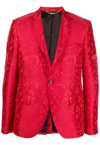 John Richmond Blazer monopetto con effetto jacquard - Rosso