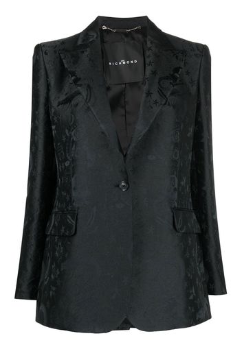 John Richmond Blazer monopetto con stampa - Nero