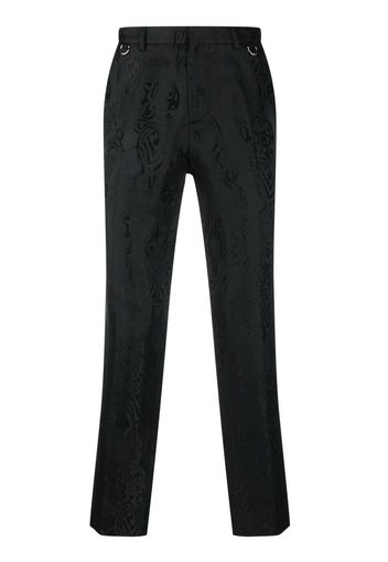 John Richmond Pantaloni sartoriali slim con effetto jacquard - Nero