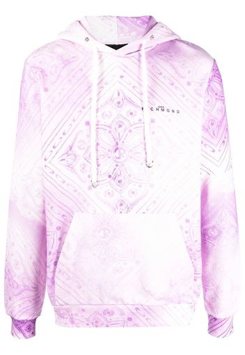 John Richmond bandana-print cotton hoodie - Viola