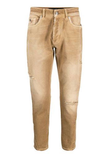 John Richmond Riddix distressed-finish tapered-leg jeans - Toni neutri